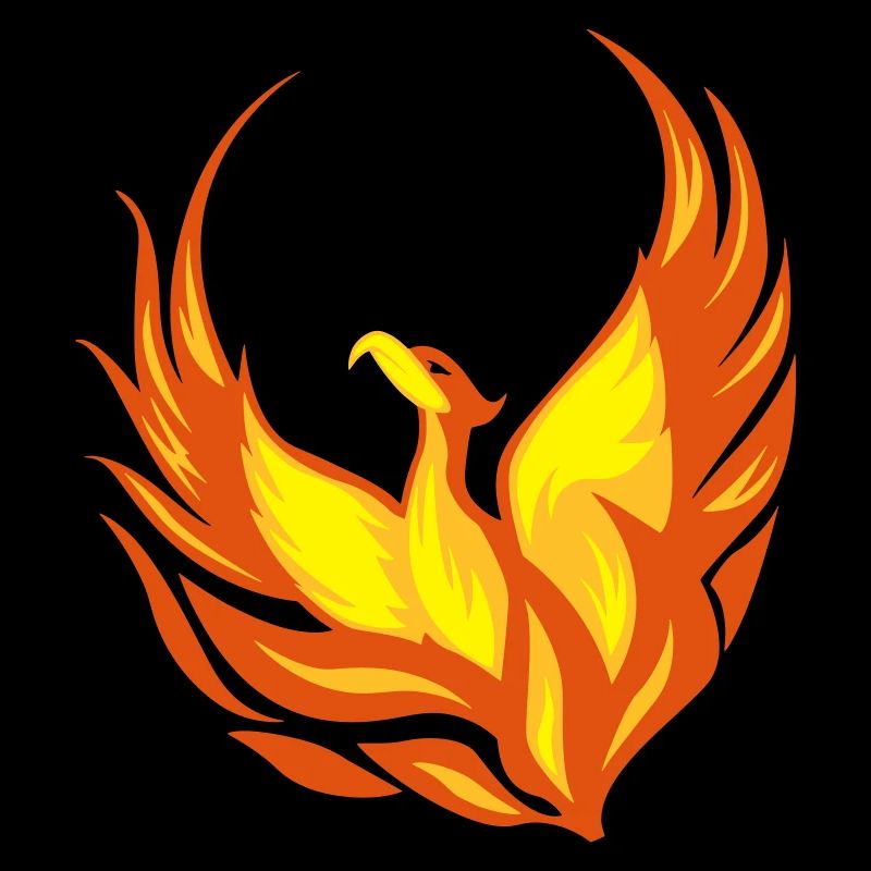 Feuervogel Phönix Flammen Federn