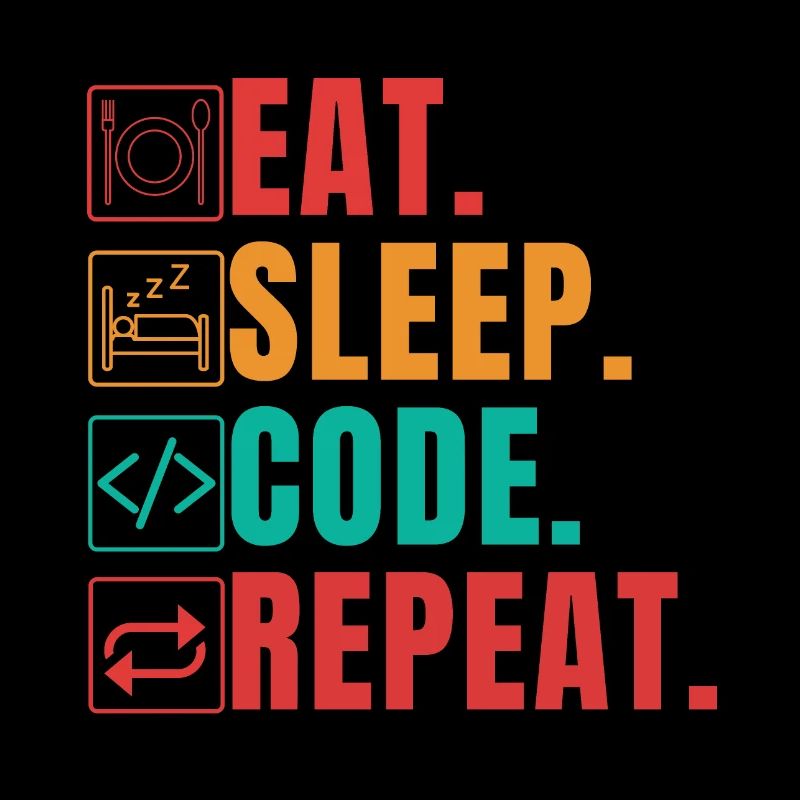 EAT SLEEP CODE REPEAT - FUNNY CODER