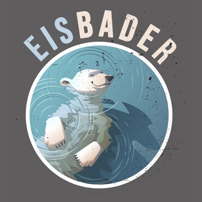 winterbader eisbär eisbader cool cold water arktis
