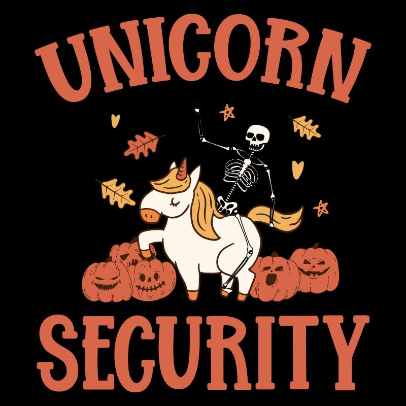 Unicorn security with skeleton dad mom costume