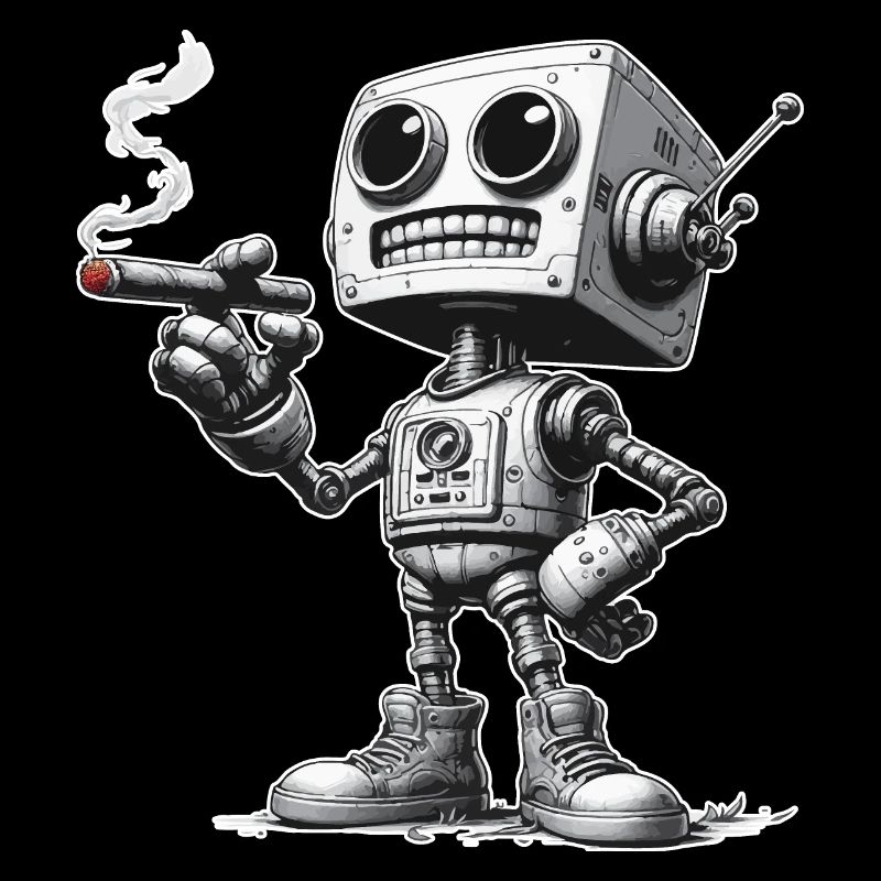 Roboter mit Zigarre