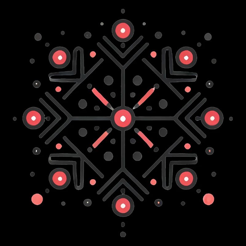 Elegantes rotes Schneeflocken-Abzeichen-Design