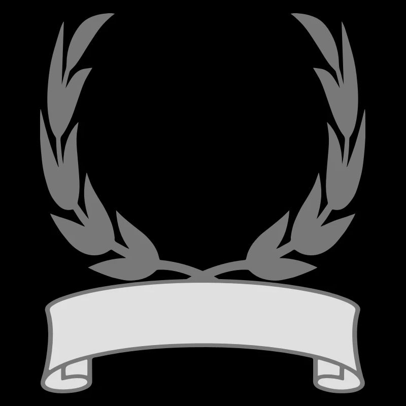 write blank space emblem laurel wreath banner desi