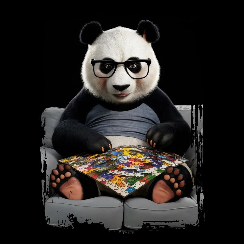 Panda spielt Puzzle Geschenk