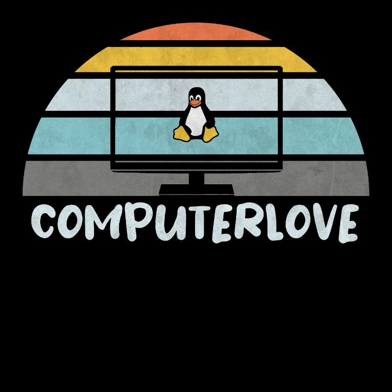 LINUX PINGUIN PROGRAMMIERER TUX PC COMPUTERLOVE
