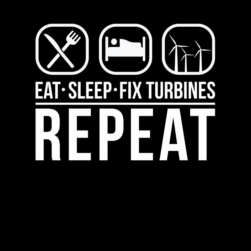 Manger Sleep Fix Turbines Répéter Technicien d’éolienne