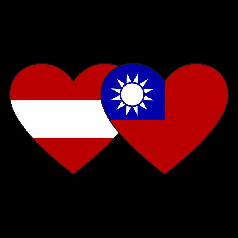 Austria Taiwan Flag Heart