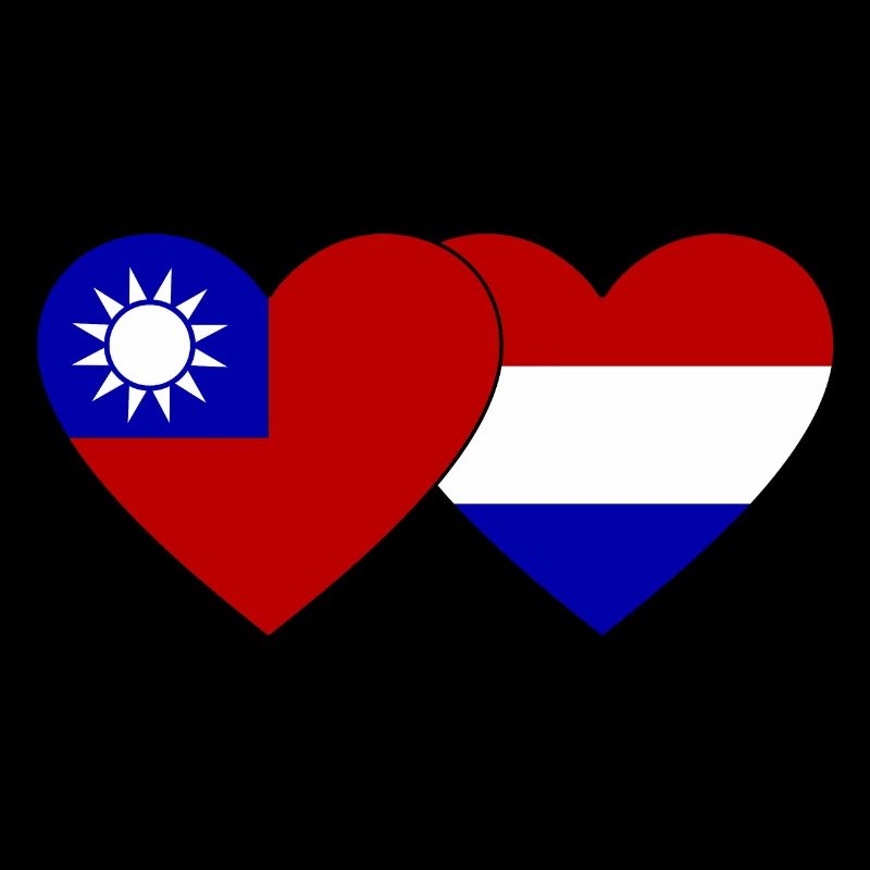Cœur de drapeau de la Hollande de Taïwan