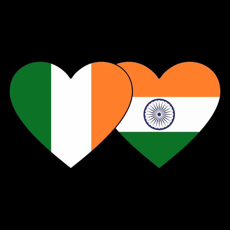 Irlande Inde Flag Heart