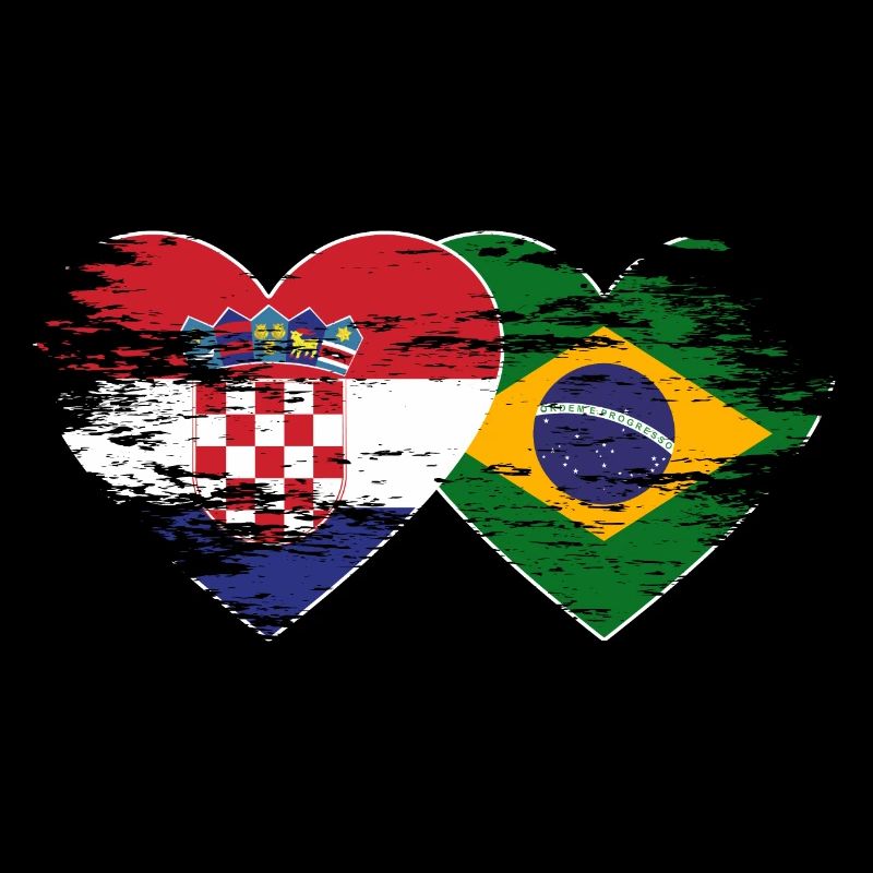 Croatie Brésil drapeau coeur utilisé