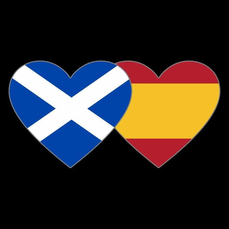 Ecosse Espagne Drapeau Coeur