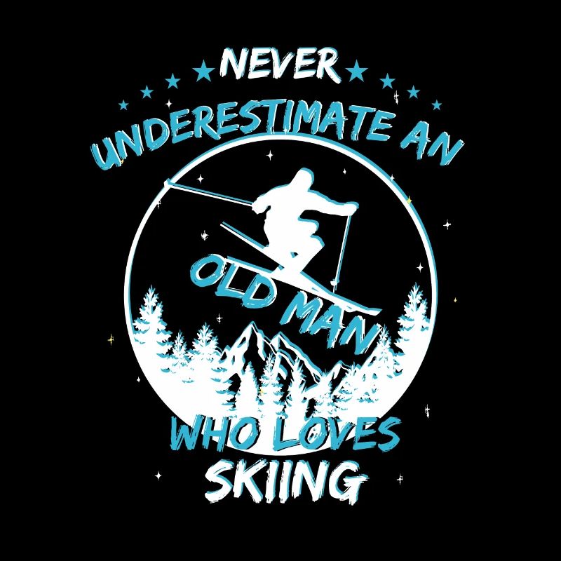 Alter Mann auf Ski