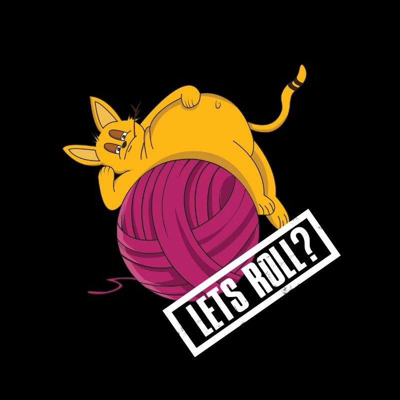 Katze Haustier Comic Lets Roll Wolle Ball