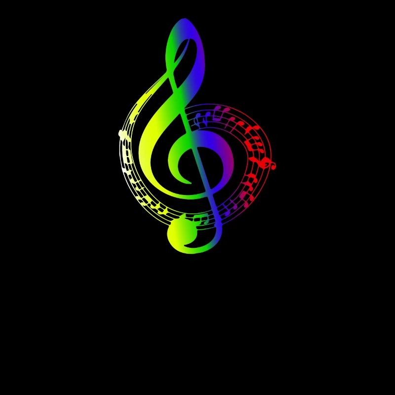 Musicien de notes de musique clef colorée