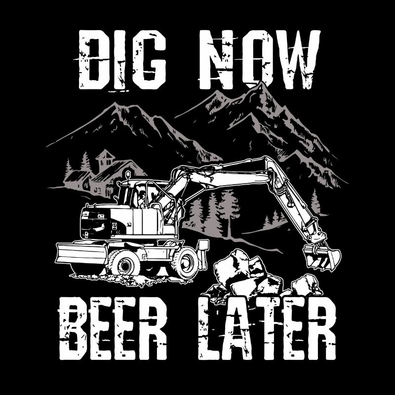 Bagger Shirt · Baustelle · Baumaschine · Bier
