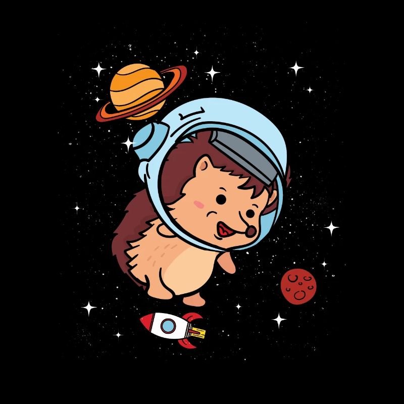 Hérisson astronaute espace galaxie cadeau de voyage spatial