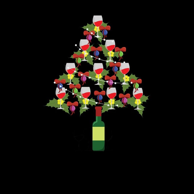 Wine Christmas Tree T-Shirt Gift Idea