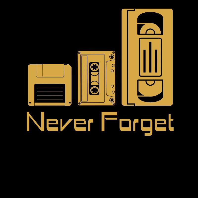Never Forget Datenträger VHS Floppy Disc Kassette