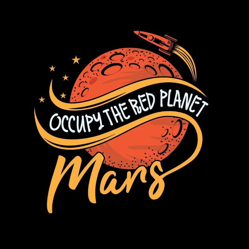 Occupy Mars Red Planet Logo Space Travel