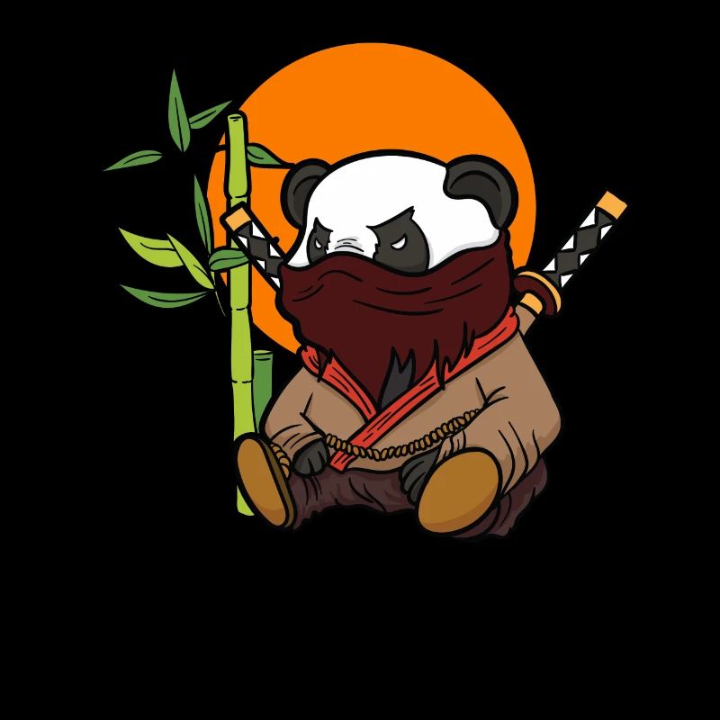 Panda Pandabär Ninja Kung Fu Samurai Tier Geschenk