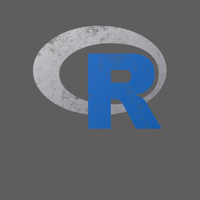 R logo programming Vintage Distressed design