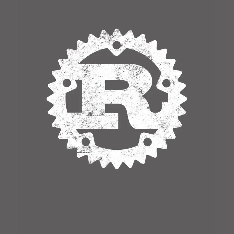 Rust Programming logo print distressed