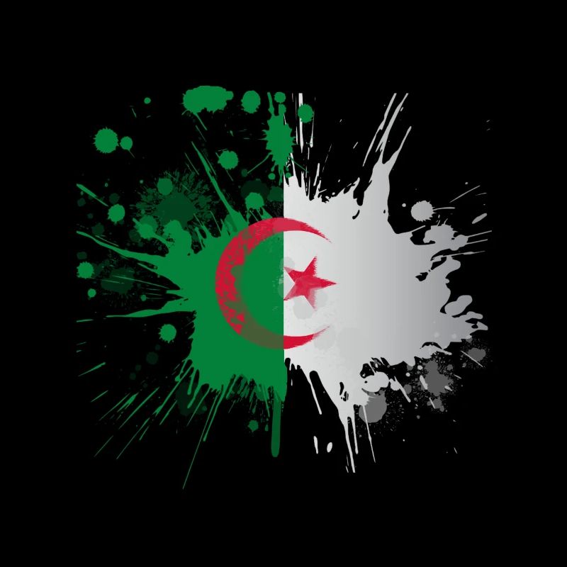 Drapeau Algérie Effet Eclaboussé