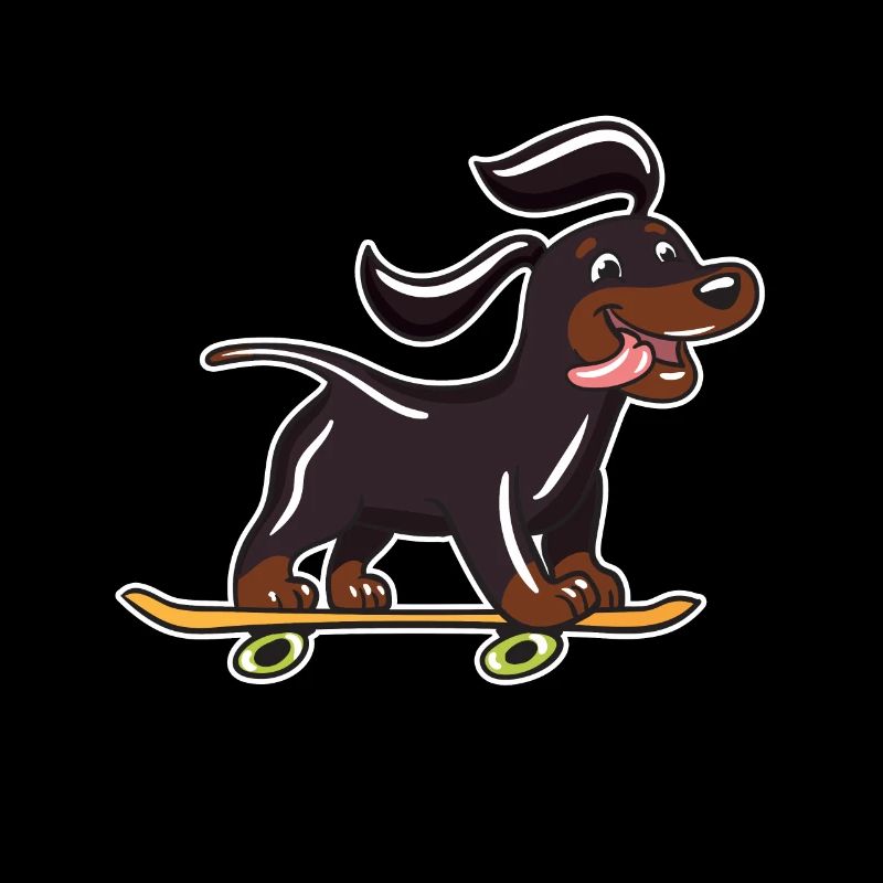 Chien de skateboard