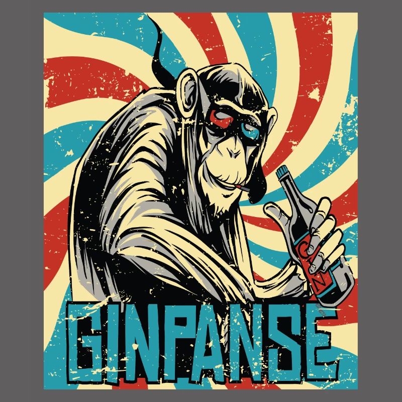 Retro ginpanse monkey