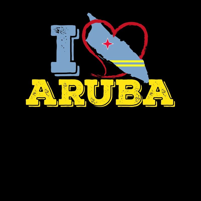 J'aime le cadeau de souvenir de carte de drapeau de conception d'Aruba