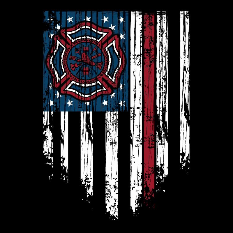 Firefighter American Flag Thin Red Line Fireman