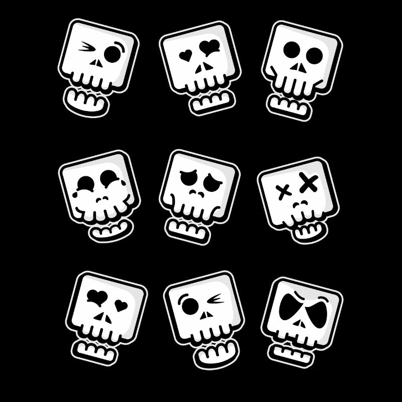 Funny Skulls Emoticon Skull