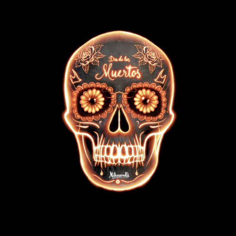 Día de los Muertos Fire Skull design