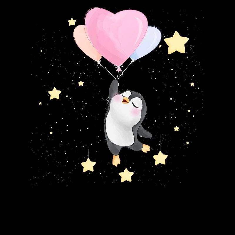 Cute Penguin Floating In Space