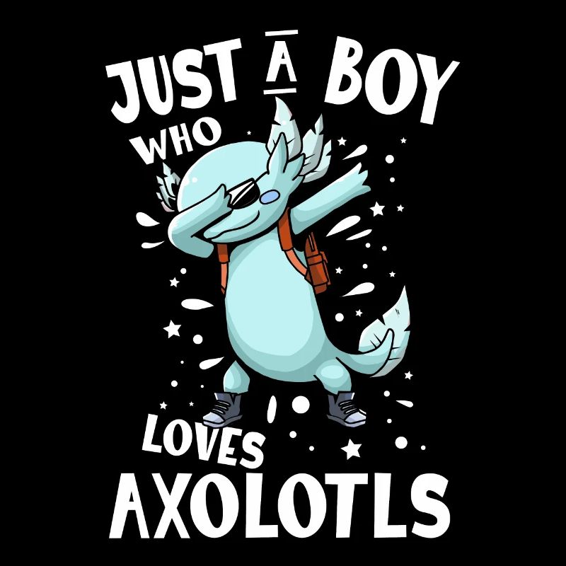 Nur ein Junge, der Axolotls mexikanischen Salamander liebt