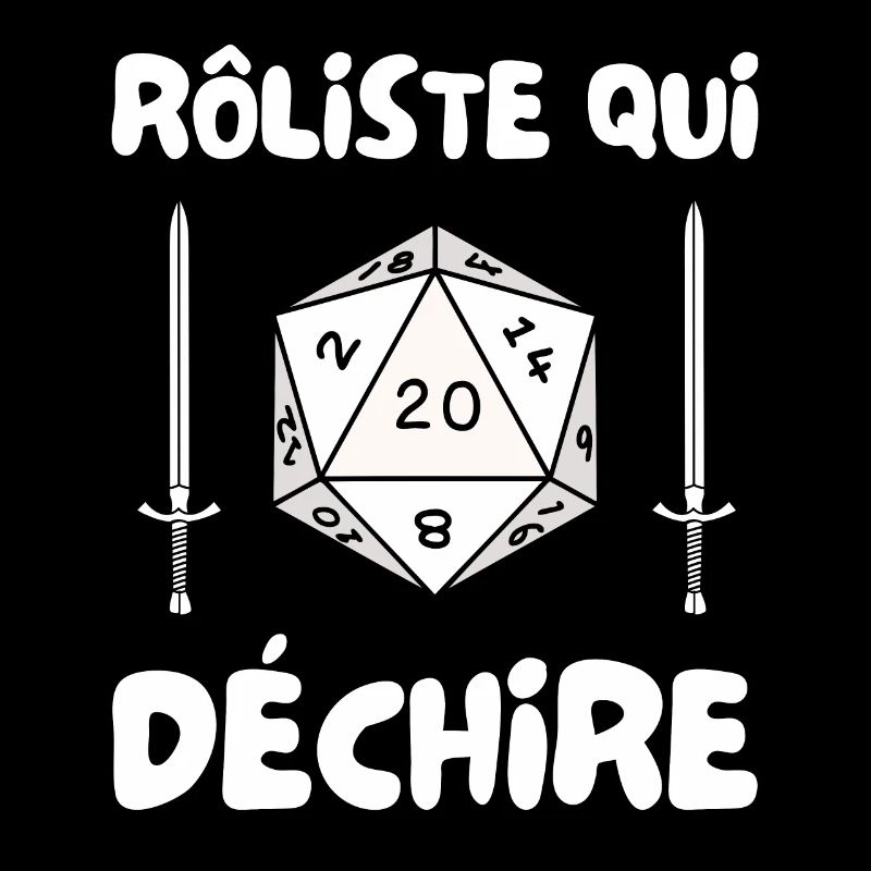 rôliste qui déchire - dé de 20 et épée
