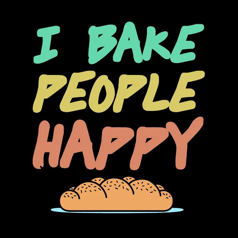 I Bake People Happy Retro Awesome Baking Design
