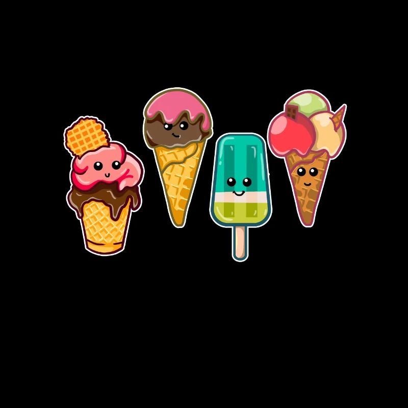 Kawaii Eiscreme Eis Wassereis Crème glacée Eisdiele