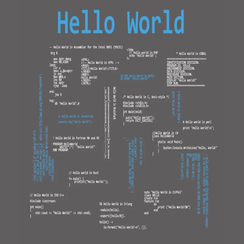 Hello World Programmiersprachen Programmierer Nerd