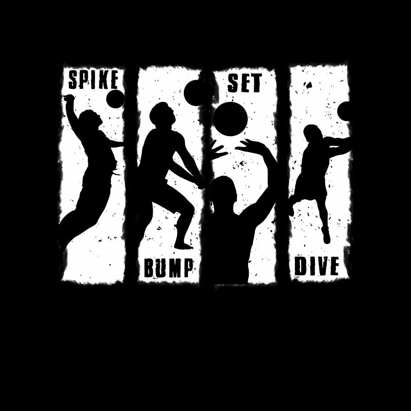 Spike Bump Set Dive Volleyball Graphic Gift