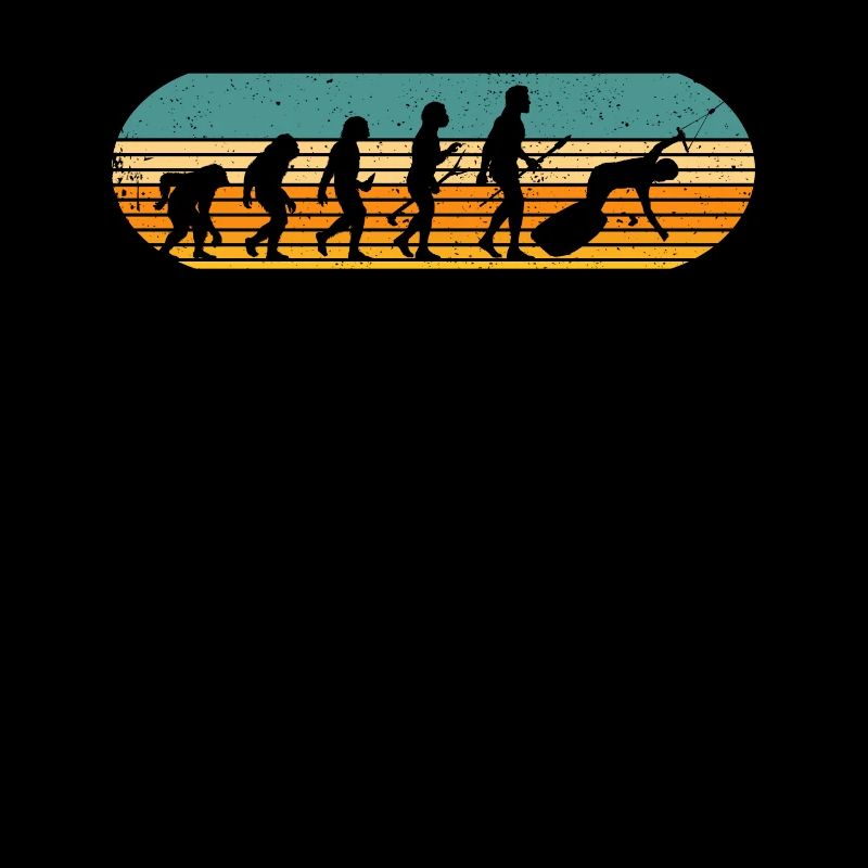 Retro Wakeboard Evolution of Man Wakeboarder