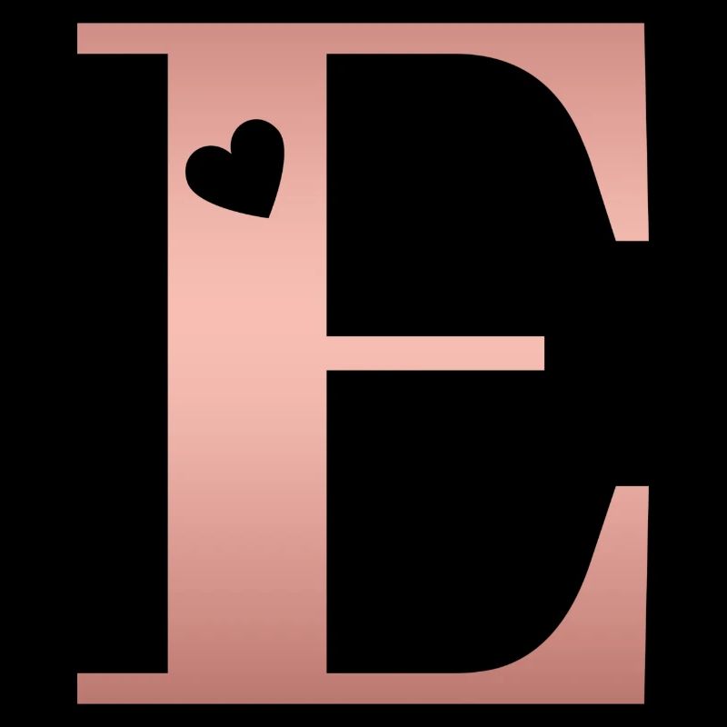 lettre e rose gold