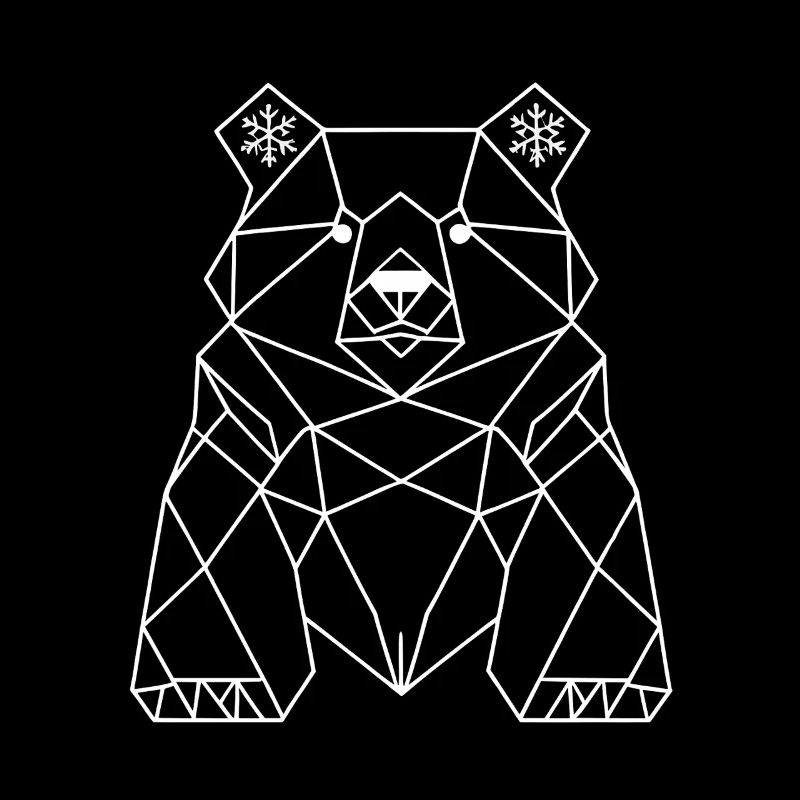 Polar Bear Polygon – Winter Animal Design Minimalist