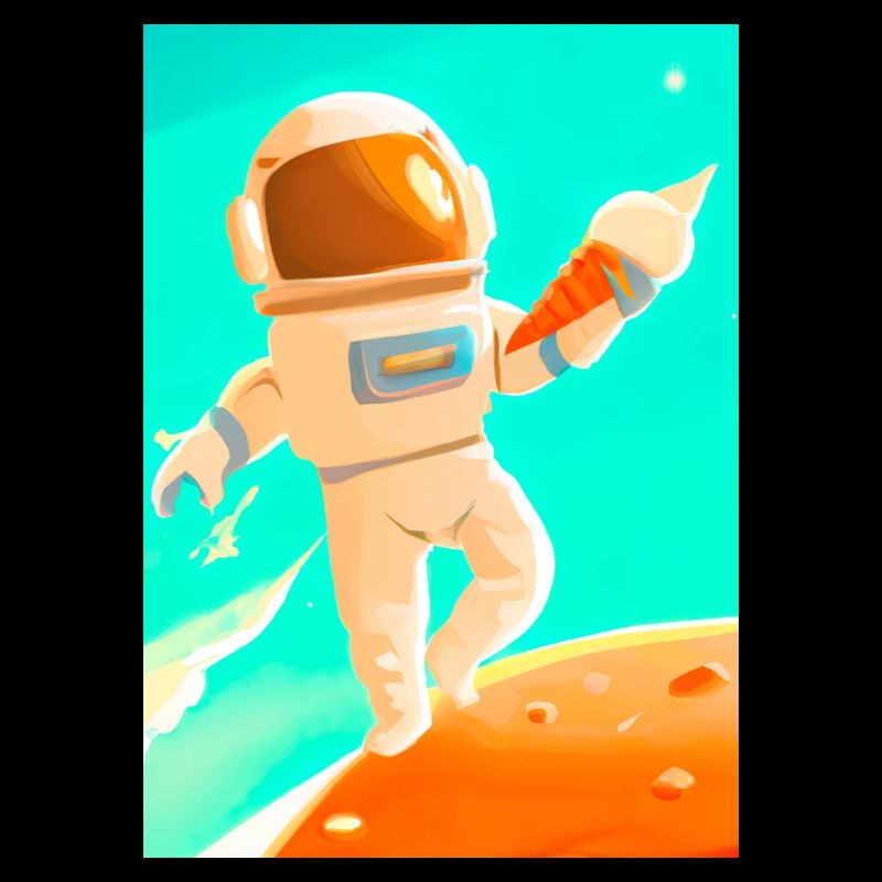 Astronaut mit Eiscreme