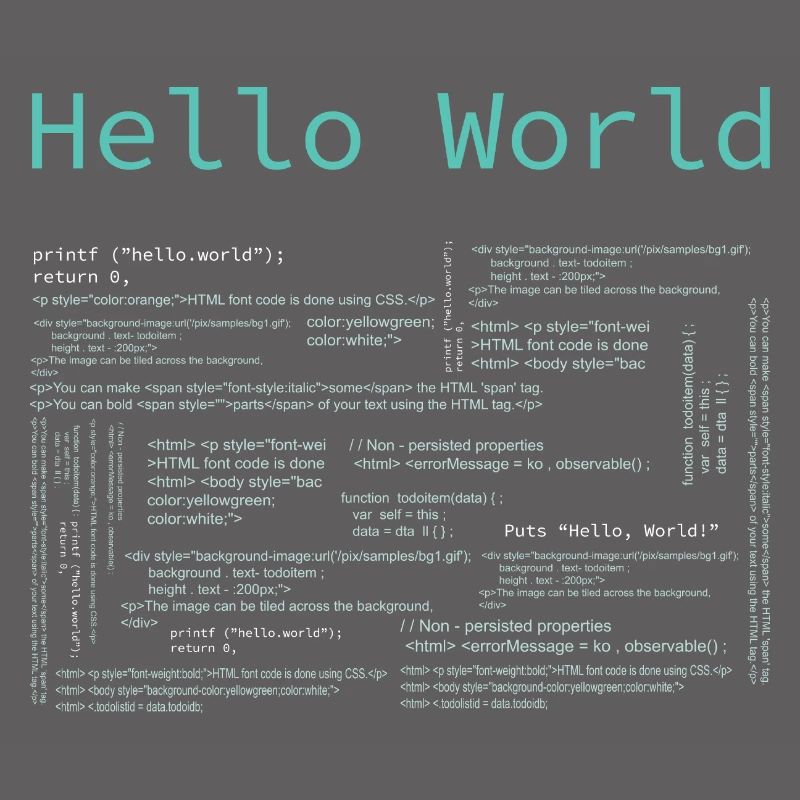 Hello World - Computer Pr... Programmeur & Nerd