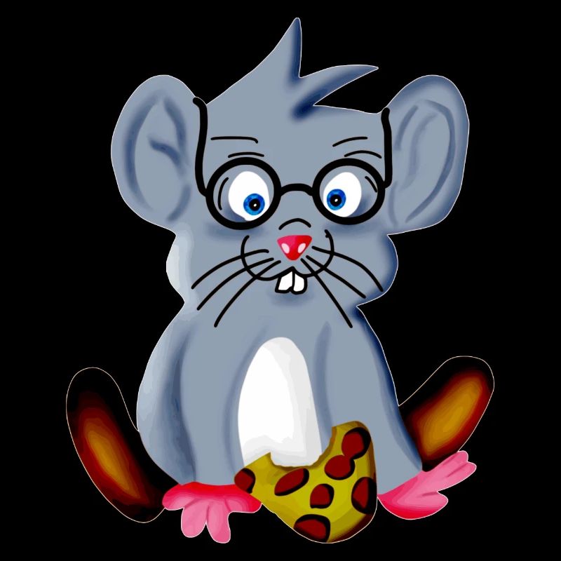 Smart nerd mouse with glasses as a spectacle snake