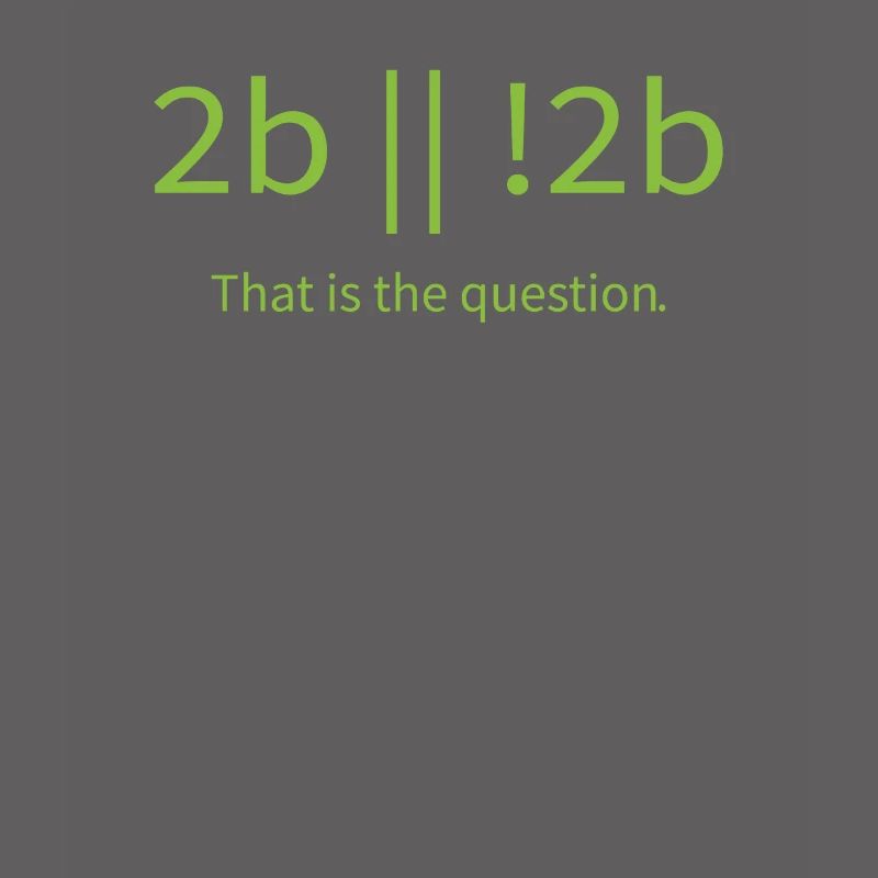 2b lustiger cooler Programmierer sein oder nicht sein