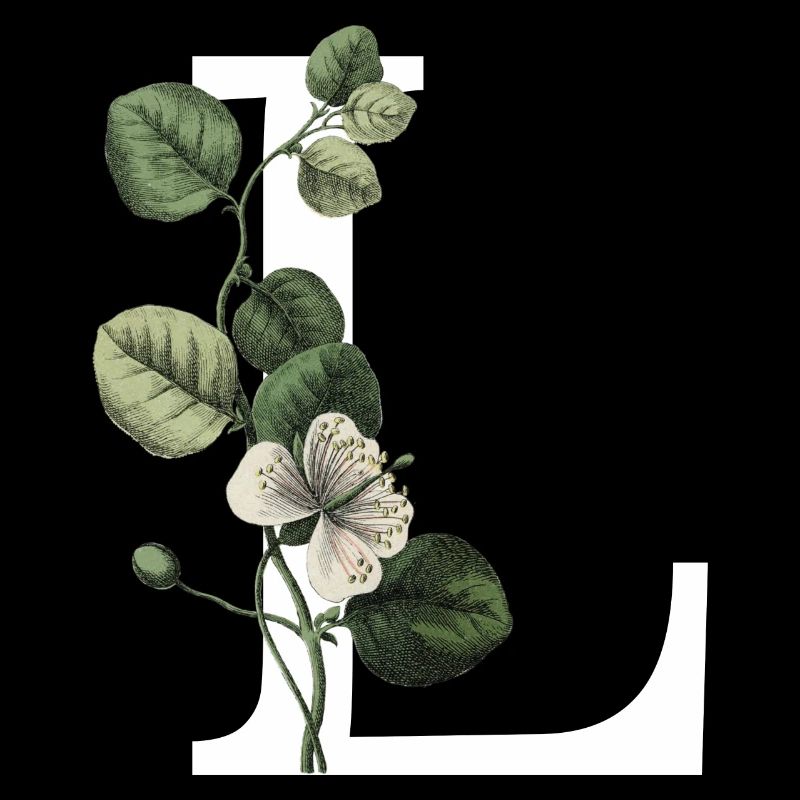 Grüner botanischer Buchstabe L