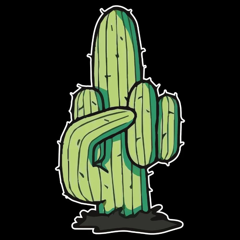 Kaktus Mittelfinger lustige Illustration