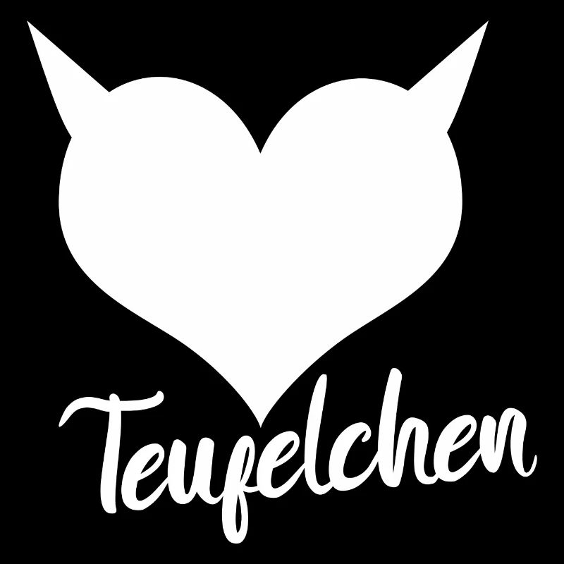 Teufelchen Wort mit Herz Devil